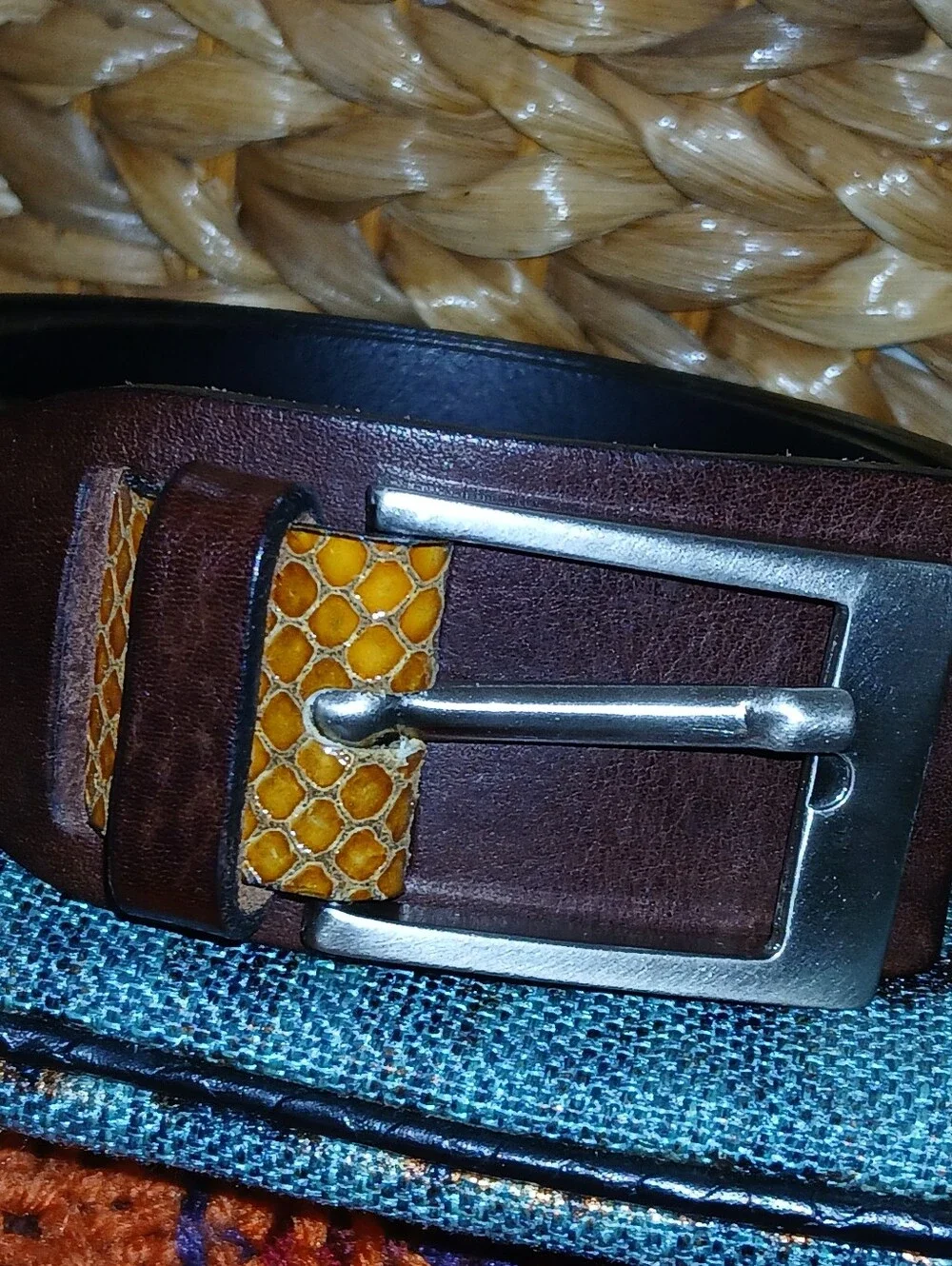 Just Cavalli Snake Print Leather Belt Made In Italy NWOT Suze 95/110
